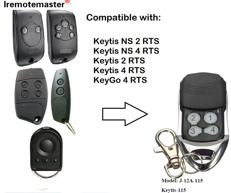 Pre Keytis NS 2 RTS Diaľkové ovládanie garážových brán Keytis NS 4 RTS 433,42 MHz