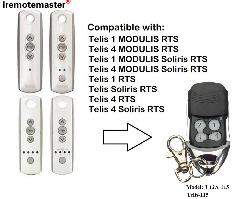 Pre Telis 1 RTS Telis Soliris RTS 4 RTS diaľkové ovládanie garážových brán 433,42 MHz